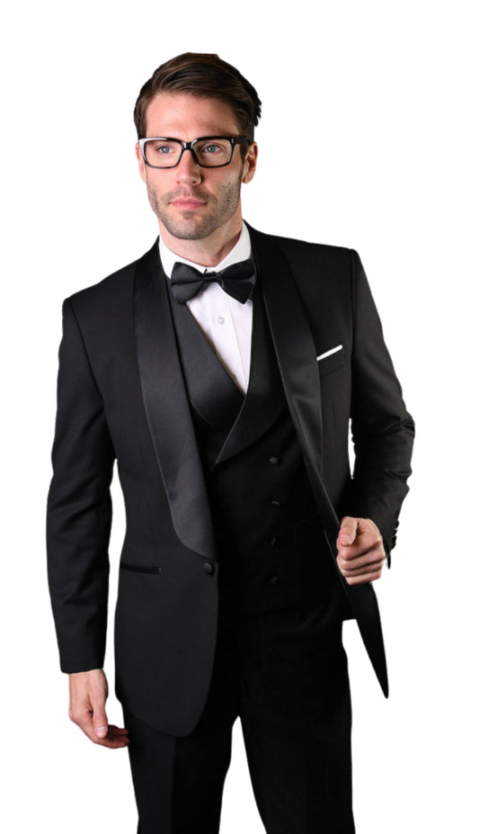 Statement TUX-RL-BLACK Mens Suit