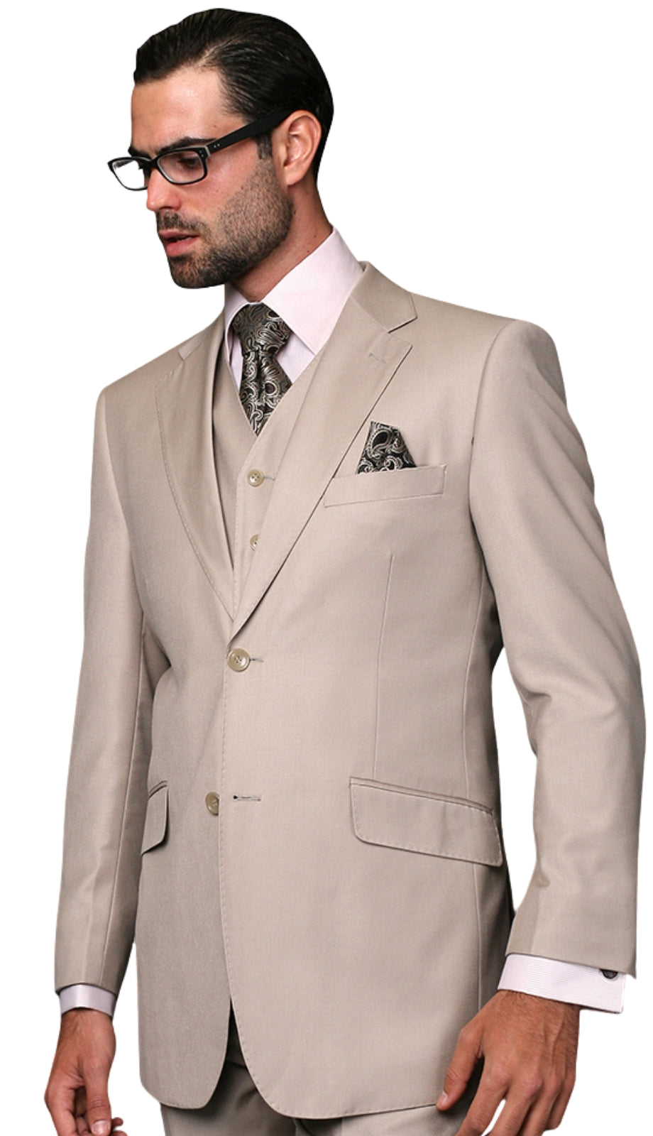 The Statement TZ-100-SAND-3PC Mens Suit