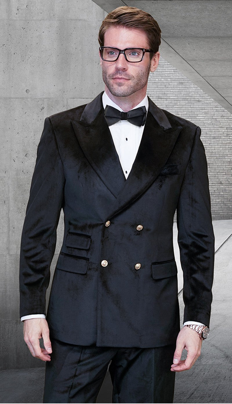 Statement  DB-VELVET-BK Mens Suit