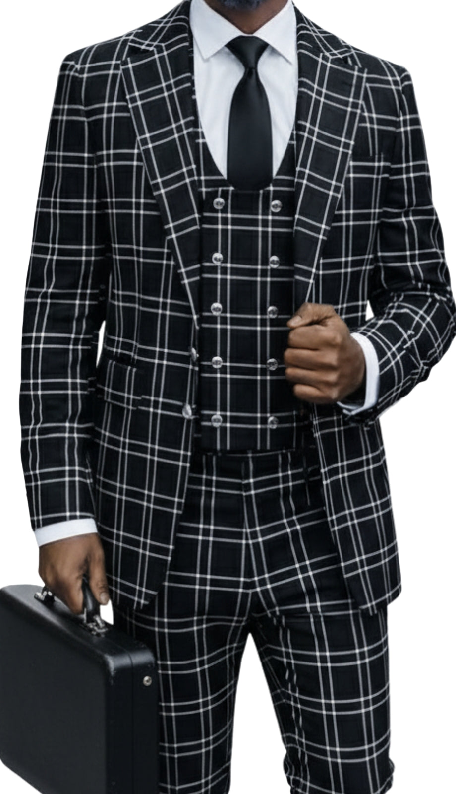 Statement VIOLA-BIANCA-BLACK-3PC Mens Suit