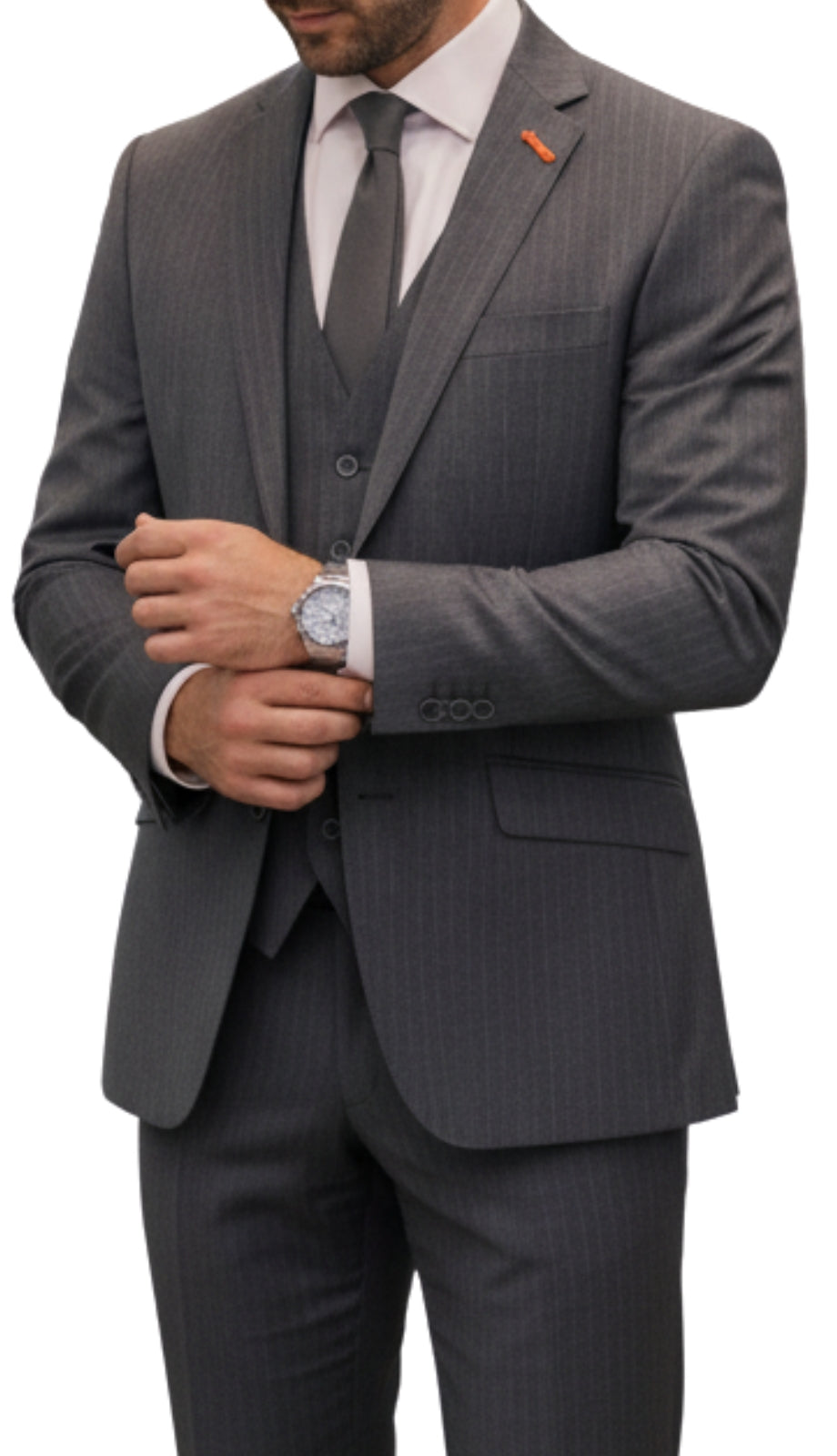 Statement ZARGO-GREY-3PC Mens Suit