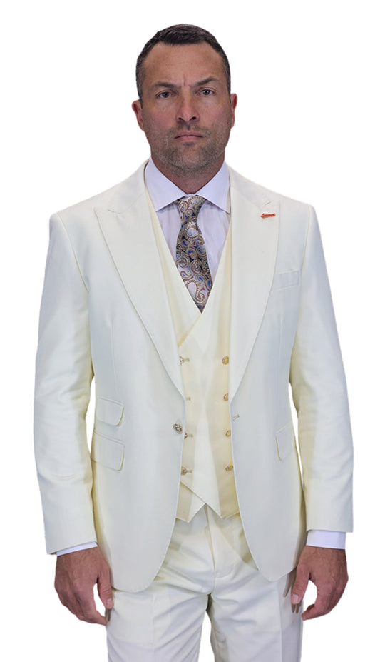 Statement WHITE-3PC Mens Suit