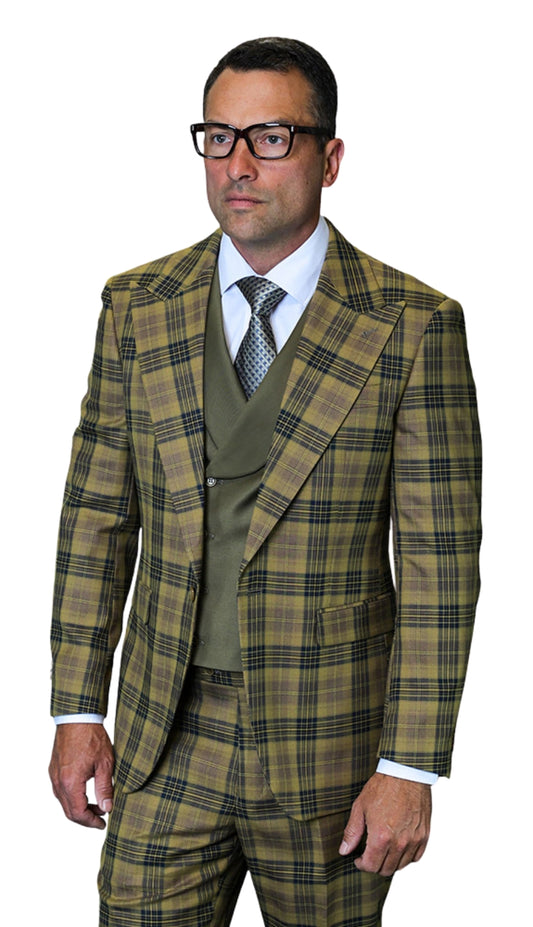 Statement ANCONA-BRONZE-3PC Mens Suit