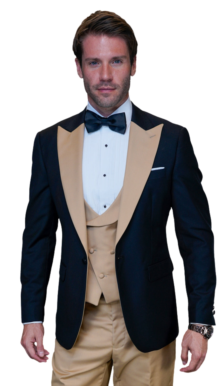 Champagne ARYA-CHAMPAGNE-3PC Mens Suit