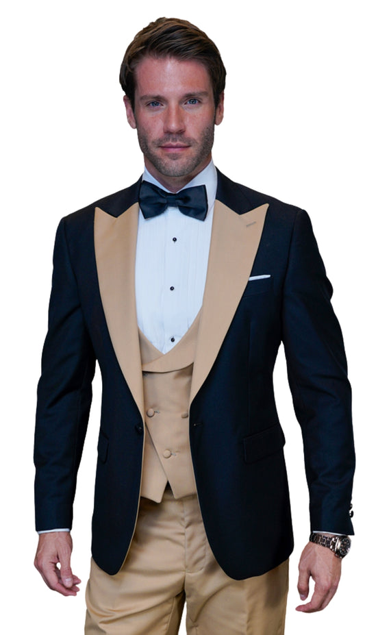 Champagne ARYA-CHAMPAGNE-3PC Mens Suit