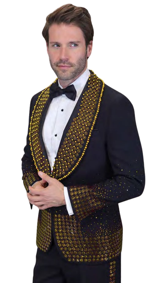 Statement AWARD-BLACK-GOLD Mens Suit