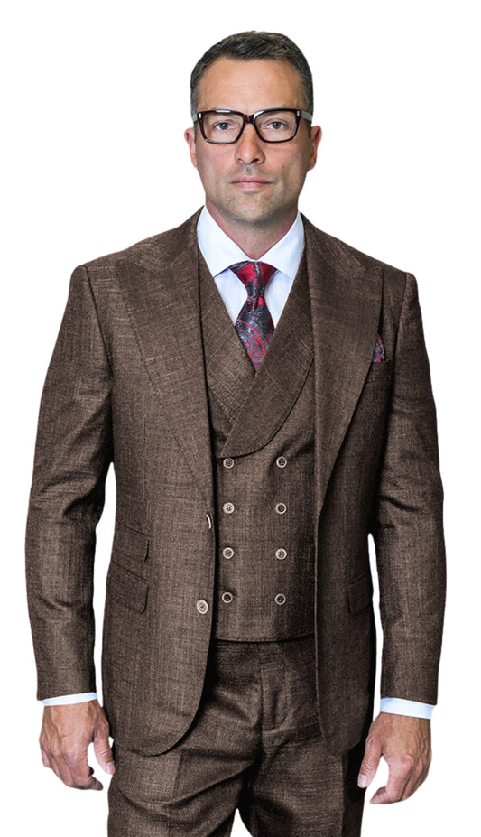 Statement -BROWN-3PC Mens Church Suit
