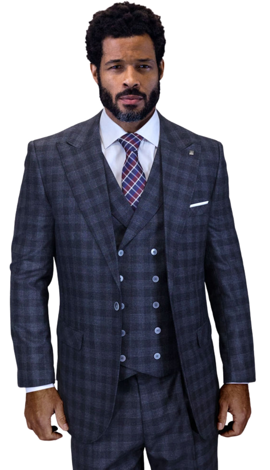 Statement BALANCIGA- BLACK-3PC Mens Suit