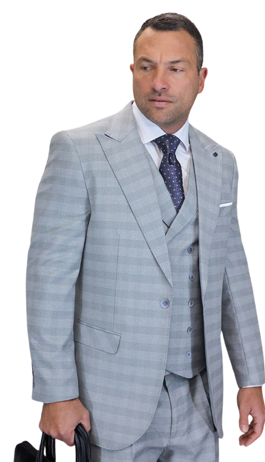 Statement BALANCIGA-GREY-3PC Mens Suit