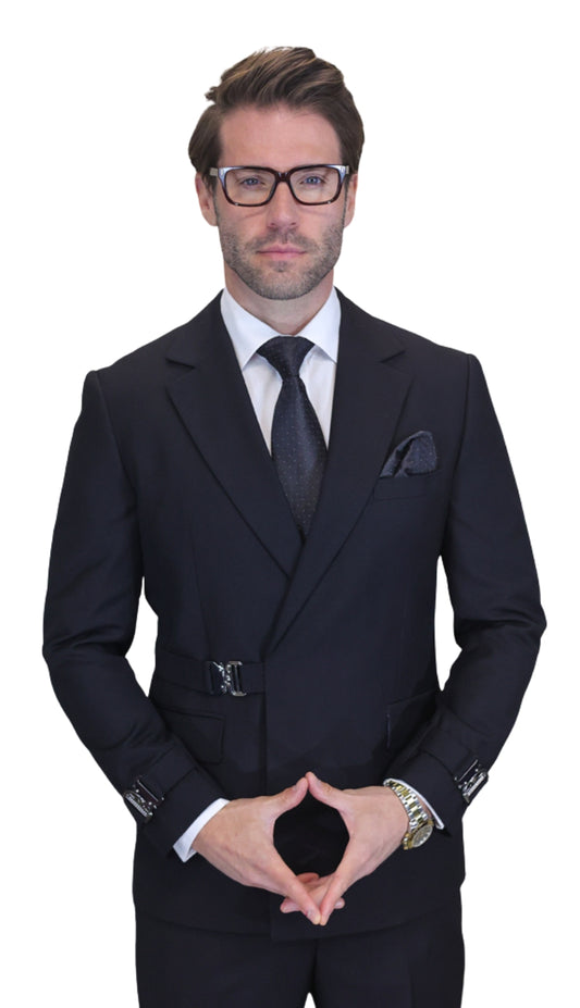 Statement BLACK-3PC Mens Church Suit