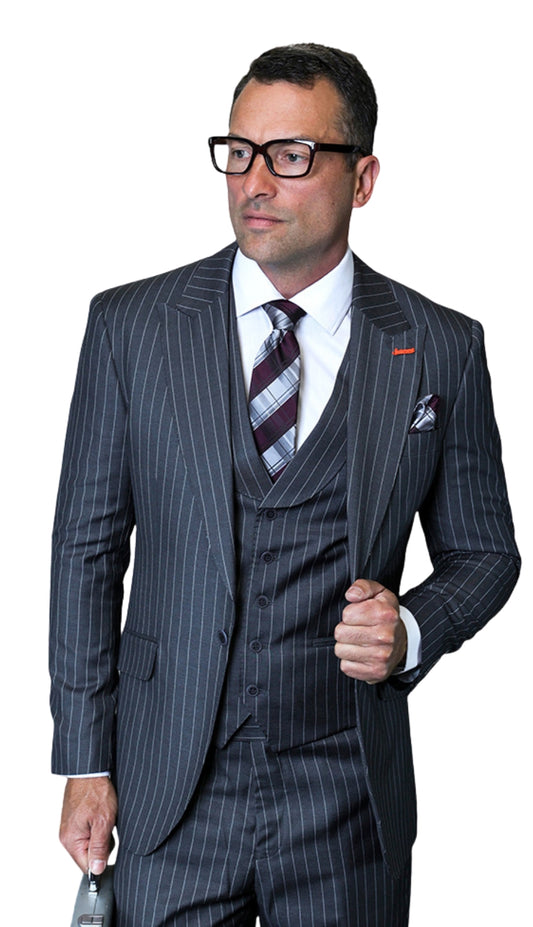 Statement BONITA-GREY-3PC Mens Church Suit