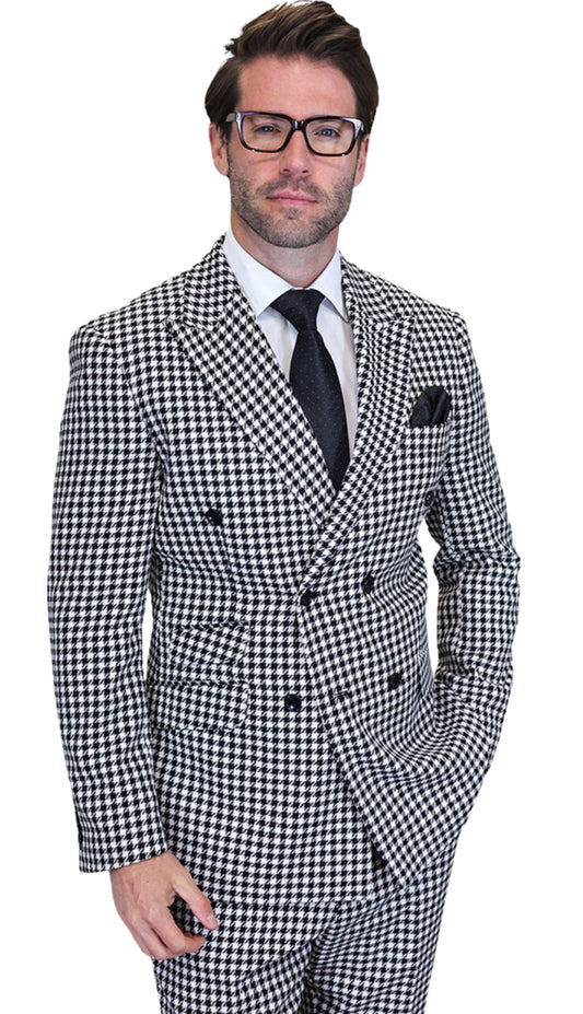 Statement DB MASIMO-BLK-WHT Mens Suit