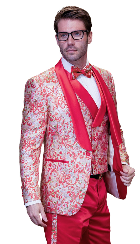 Statement DELANO-2-CORAL-3PC Mens Tuxedo
