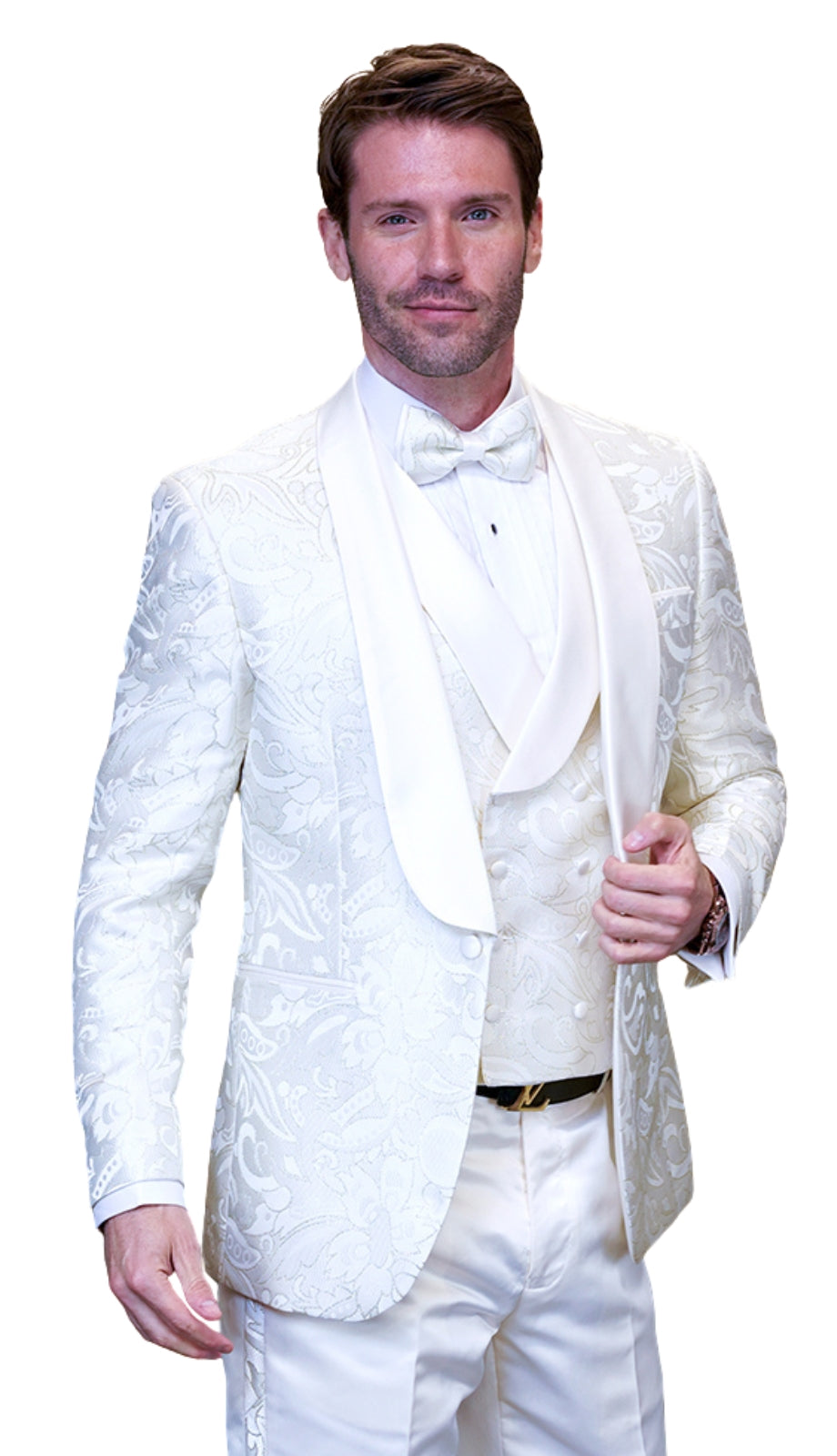 Statement DELANO-6-OFF-WHITE-3PC Mens Tuxedo