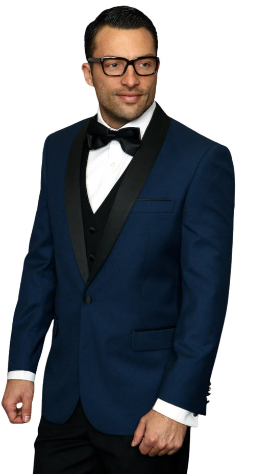 Statement ENCORE-INDIGO-3PC Mens Suit
