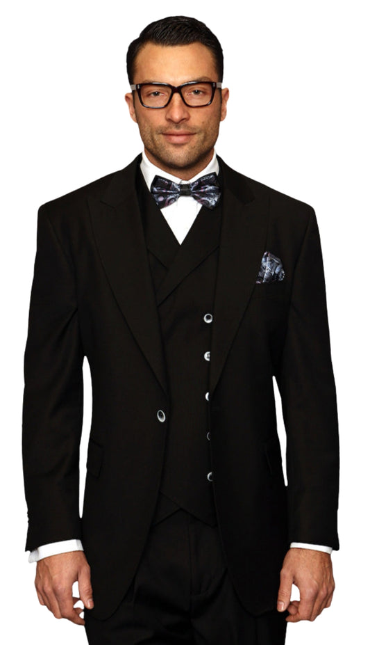 Statement FLORENCE-BLACK-3PC Mens Suit