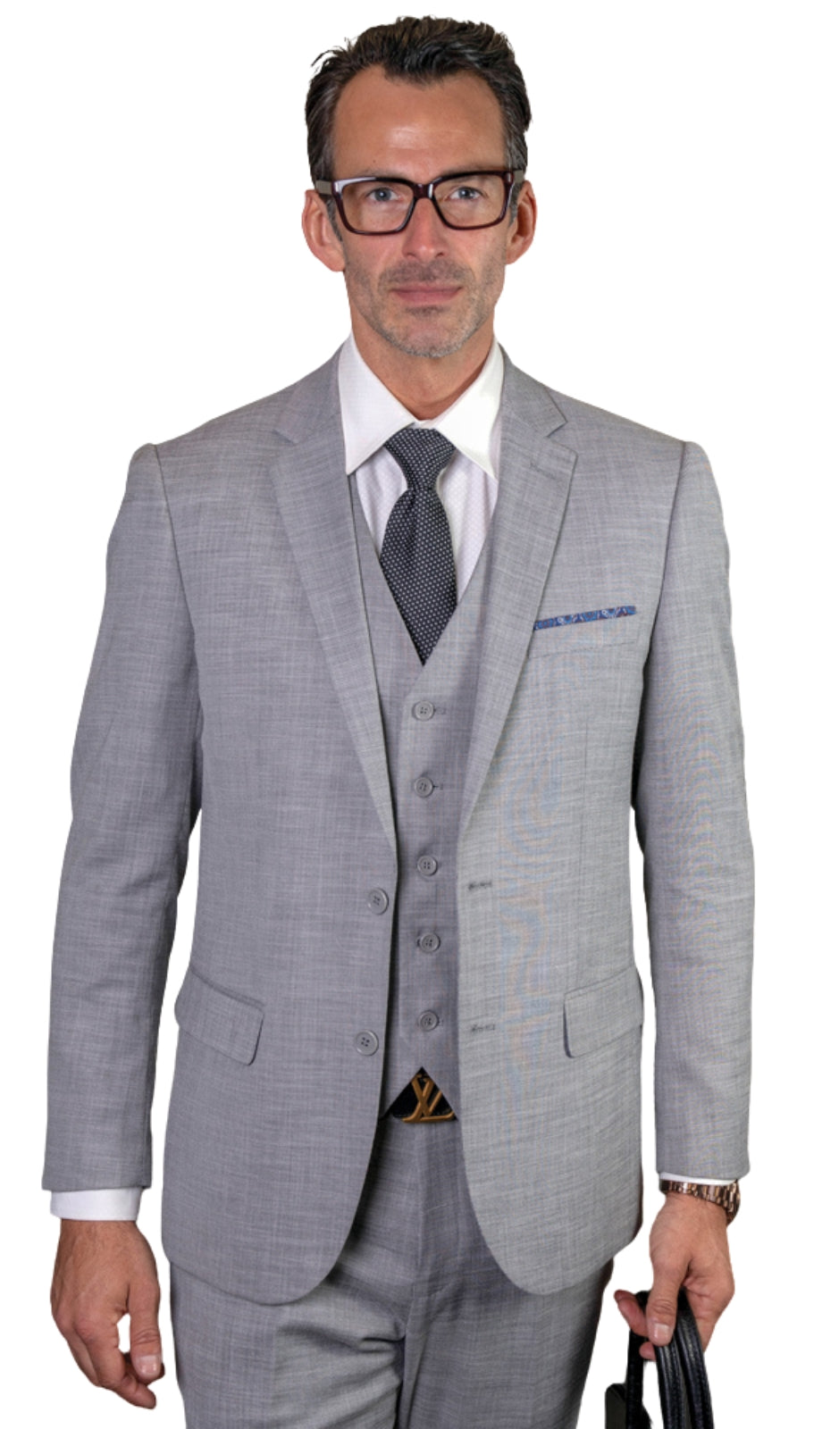 Statement LAZARO GREY 3PC Mens Suit