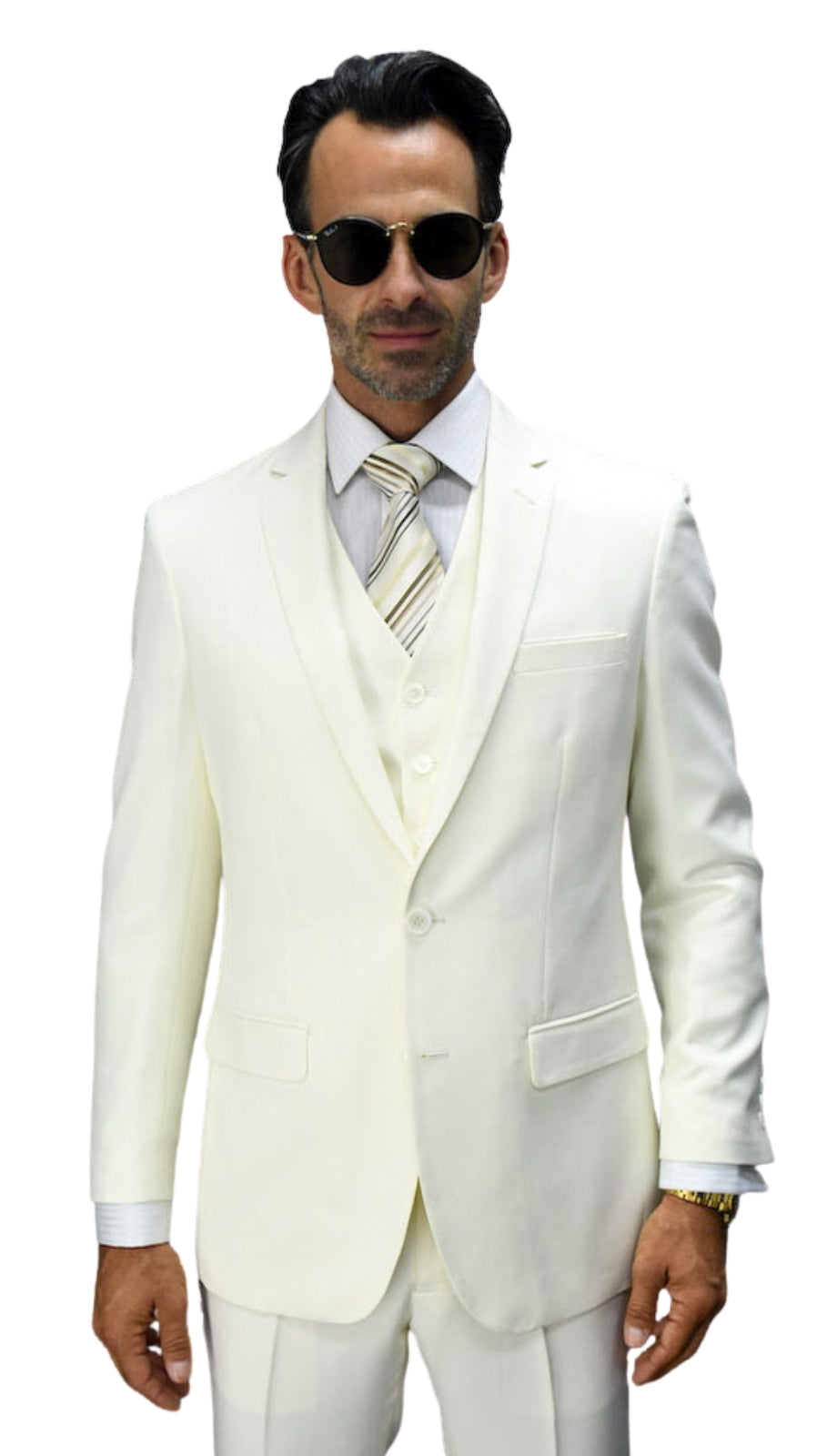 Statement LORENZO OFF-WHITE-3PC Mens Suit