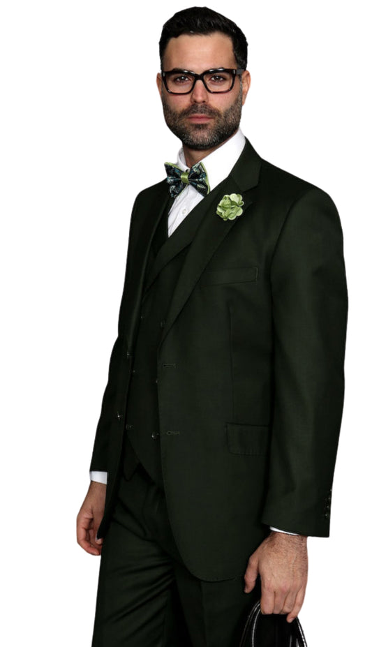 Statement MESSINA-OLIVE-3PC Mens Suit