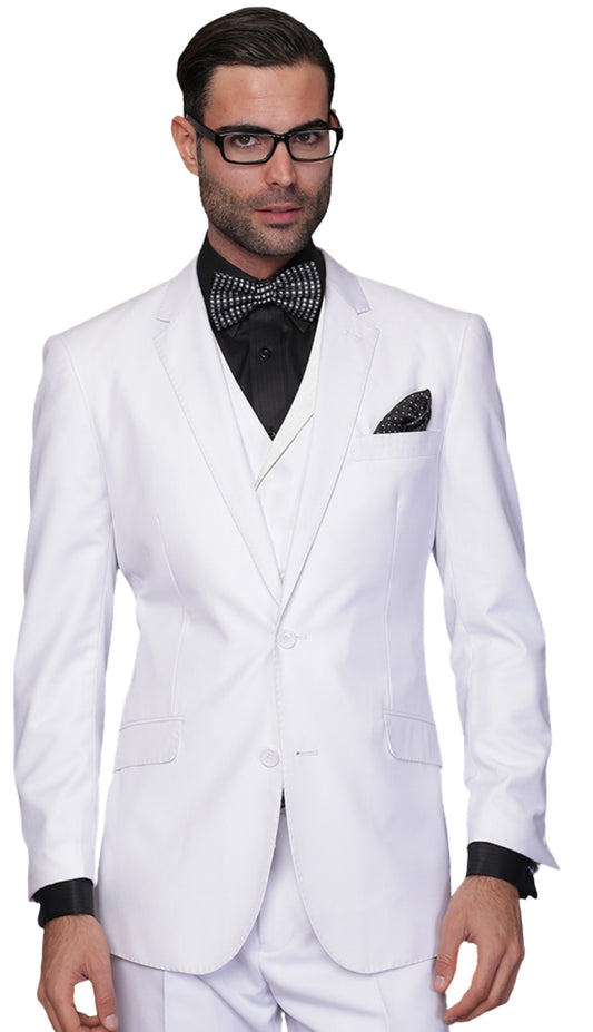 Statement MESSINA-WHITE-3PC Mens Suit