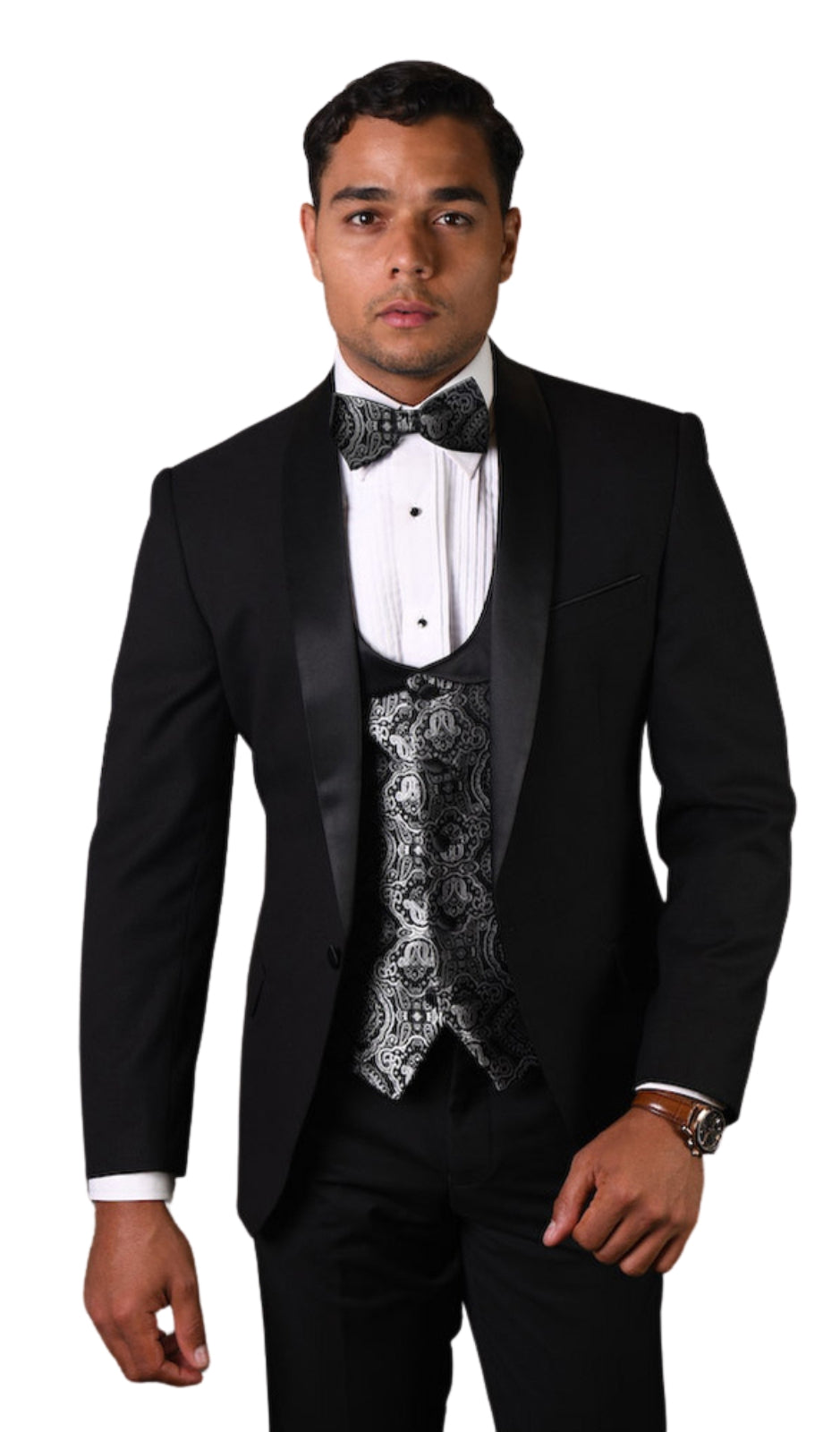 Statement PALMERO-BLACK-3PC Mens Suit