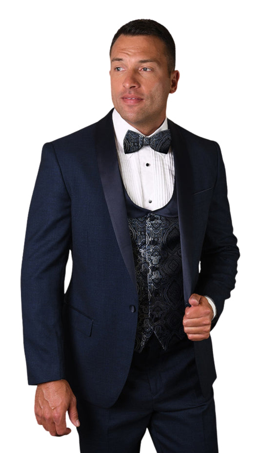 Statement PALMERO-INDIGO-3PC Mens Suit