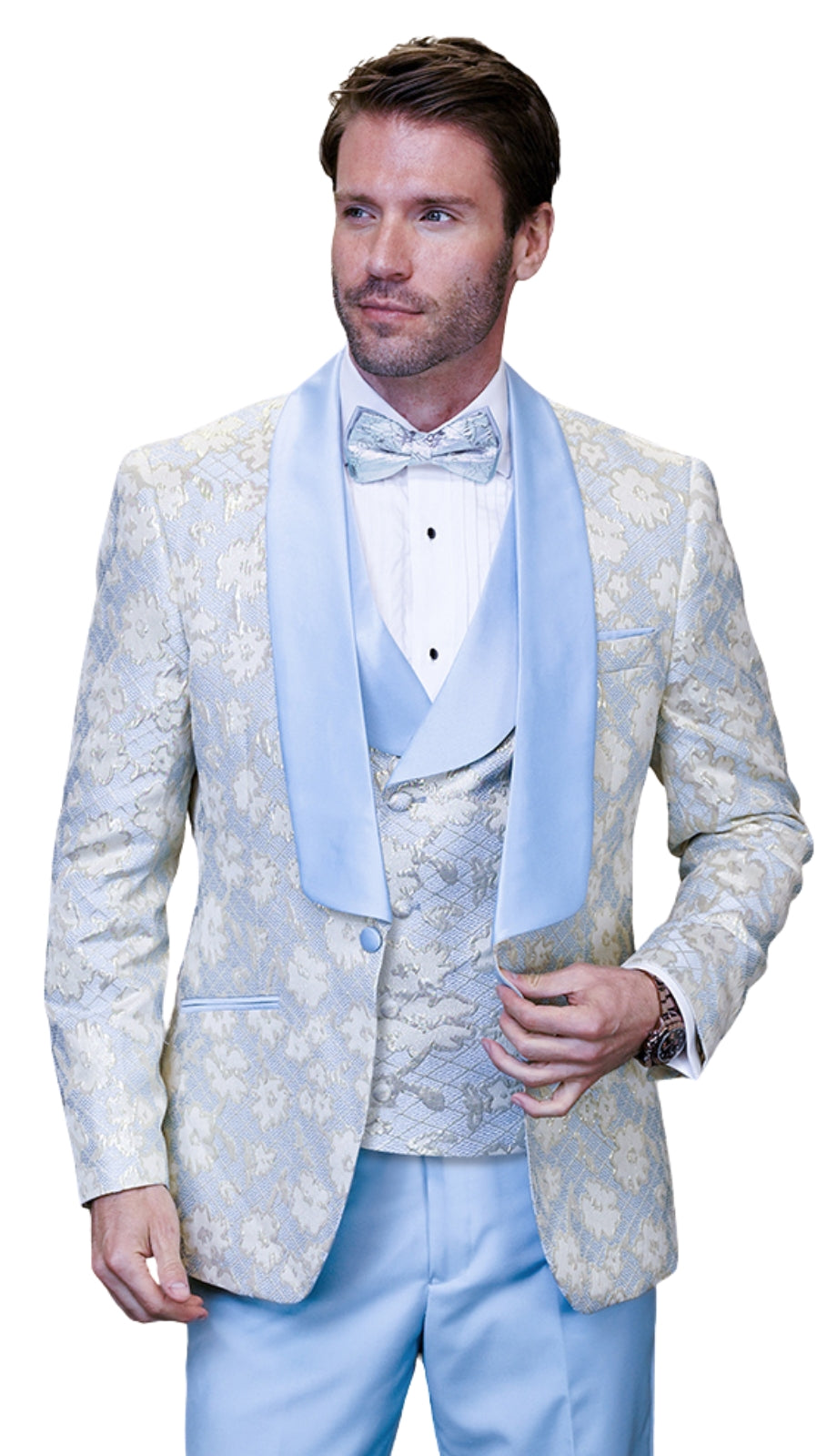 Statement TIZANO-SKY-BLUE-3PC Mens Suit