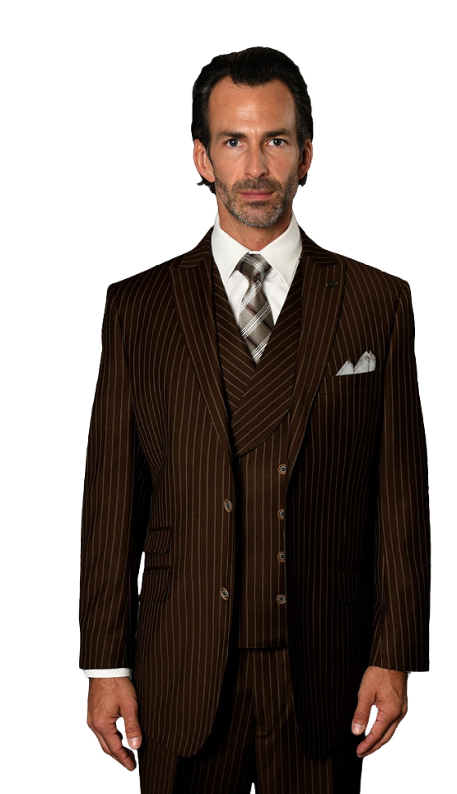 Statement ZARELLI-BROWN-3PC Mens Suit