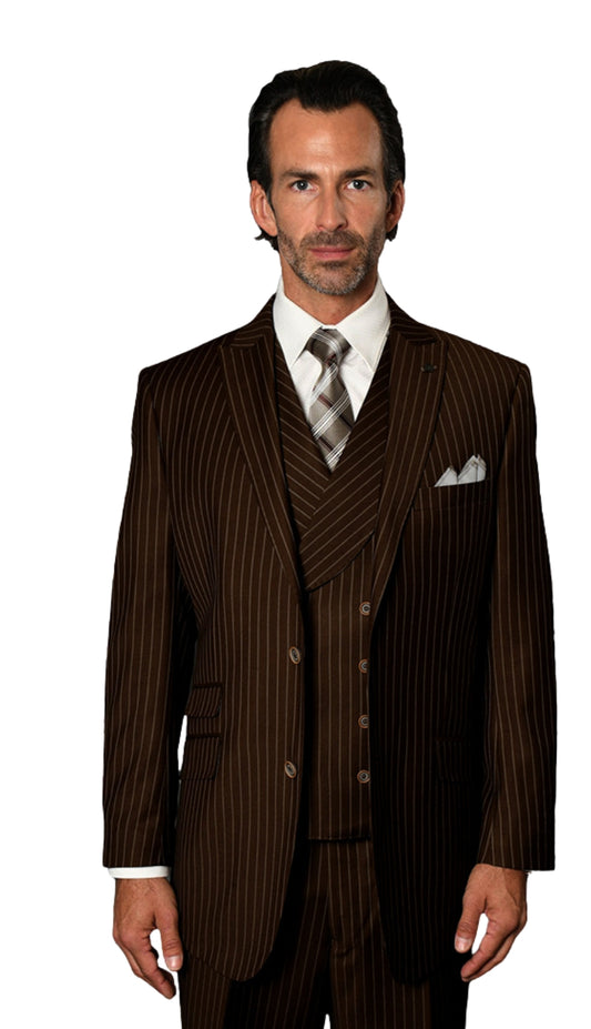 Statement ZARELLI-BROWN-3PC Mens Suit