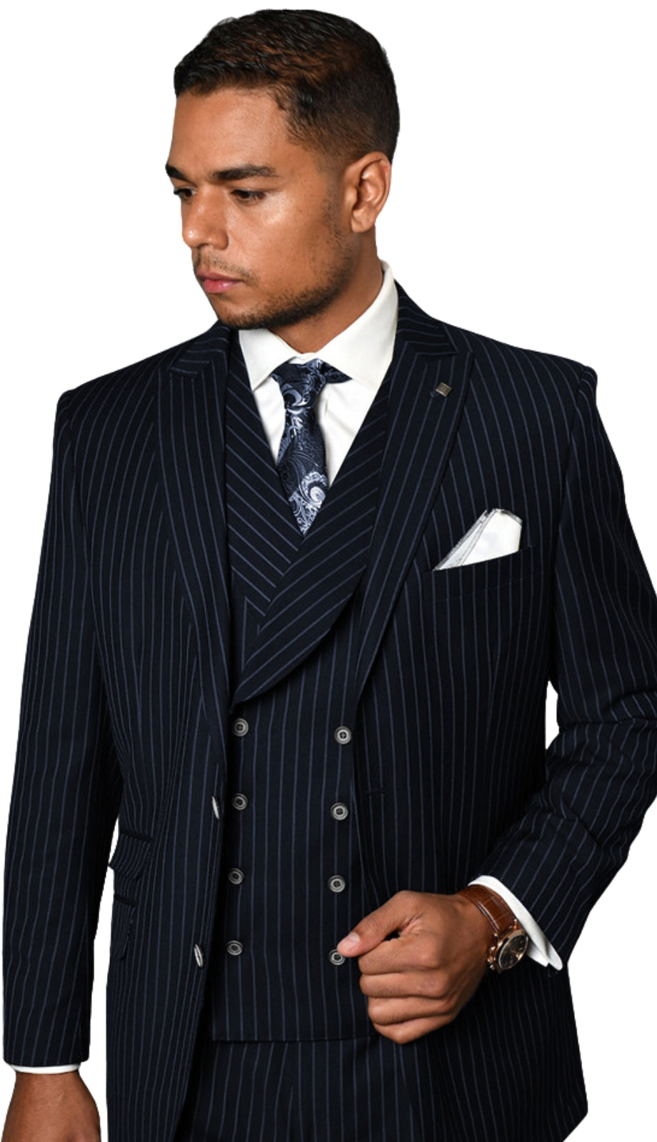 Statement ZARELLI-NAVY-3PC Mens Suit