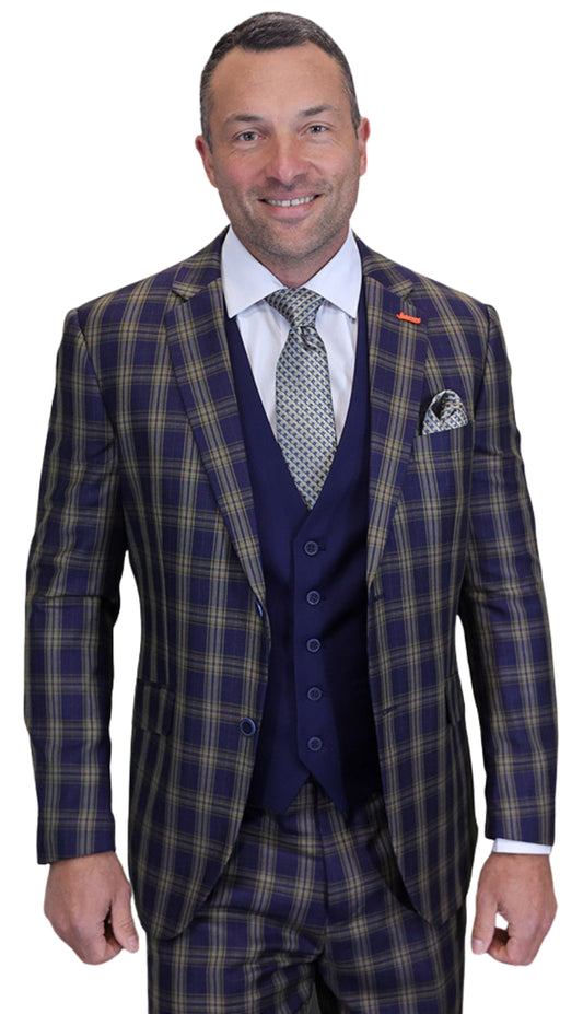 Statement ZILONI-1-MIDNIGHT-3PC Mens Suit